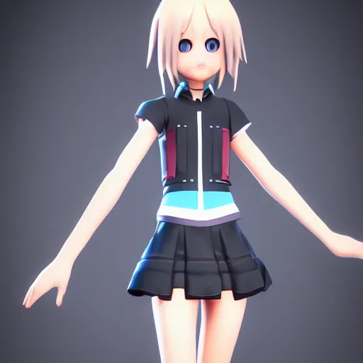 Image similar to Kagamine Rin high detailed 3d render, unreal engine 5, 8k