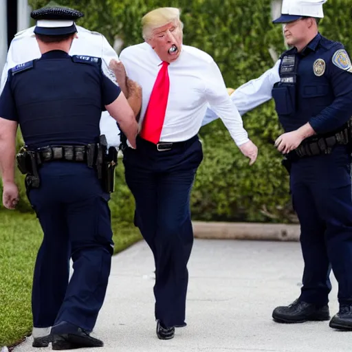 Image similar to donald trump being arrested at mar a lago