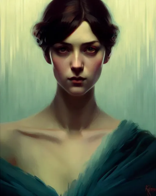 Image similar to stylized portrait of an artistic pose, composition, young victorian sad fancy lady, cinematic moody colors, realistic shaded, fine details, realistic shaded lighting poster by ilya kuvshinov, magali villeneuve, artgerm, jeremy lipkin and michael garmash and rob rey