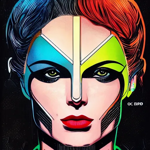 Image similar to portrait of a female android, by DC comics and Sandra Chevrier