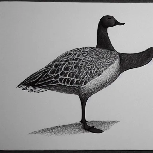 Prompt: goose drawing tutorial. step 5