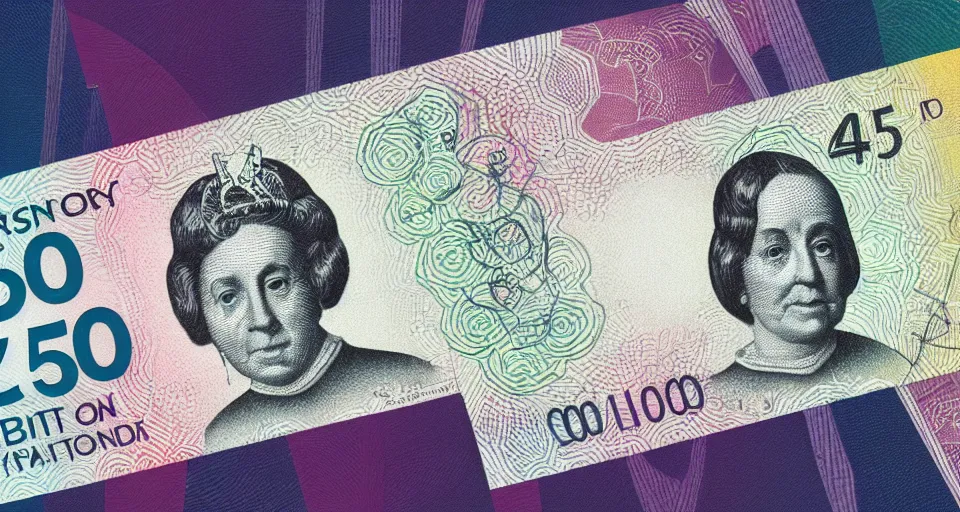 Image similar to concept design of british £ 5 0 note for the year 2 0 3 3