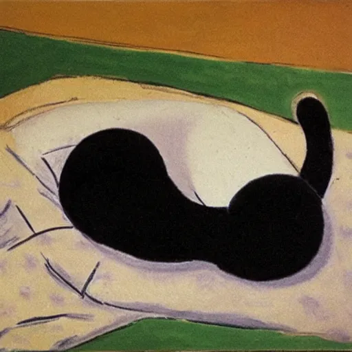 Prompt: sleeping cat by matisse