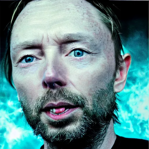 Prompt: thom yorke floating in space
