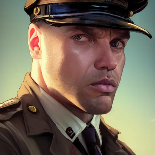 Prompt: highly detailed portrait, police officer, in gta v, stephen bliss, unreal engine, fantasy art by greg rutkowski, loish, rhads, ferdinand knab, makoto shinkai and lois van baarle, ilya kuvshinov, rossdraws, tom bagshaw, global illumination, radiant light, detailed and intricate environment