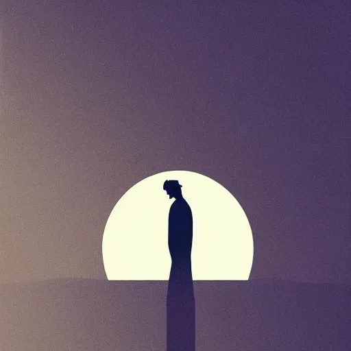 Image similar to a couple of people that are standing in the dark by emiliano ponzi, james gilleard, george ault, david hockney, atey ghailan, albert namatjira, marius borgeaud, minimalist, bauhaus, retrofuturism, postminimalism, concept art, matte background, matte drawing, magical realism, space art, generative art