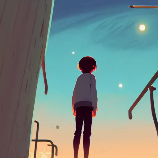 Prompt: but i know some day i'll make it out of here, even if it takes all night or a hundred years, cory loftis, james gilleard, atey ghailan, makoto shinkai, goro fujita, studio ghibli, rim light, exquisite lighting, clear focus, very coherent, plain background