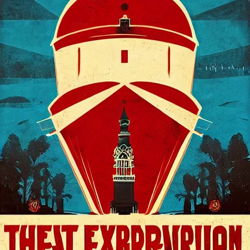 Prompt: The last Expedition to russia, movie poster, artwork by Shepard Fairey