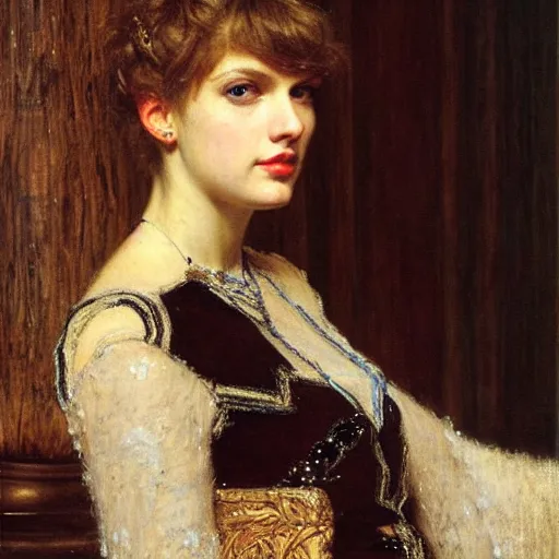 Prompt: a portrait of taylor swift by lawrence alma - tadema
