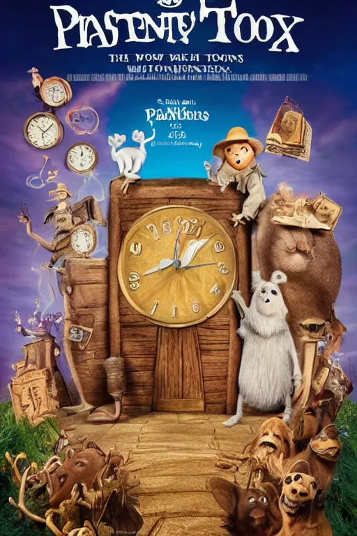 Image similar to disney the phantom tollbooth movie poster, cgi, cinema, realistic