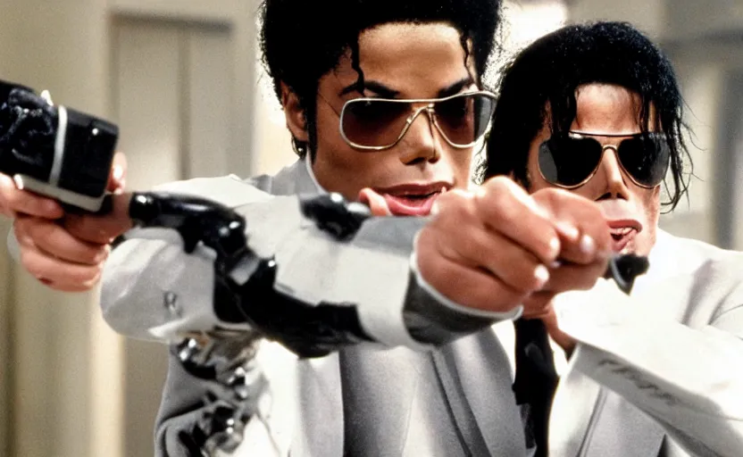 Prompt: michael jackson holding a neuralyzer in men in black