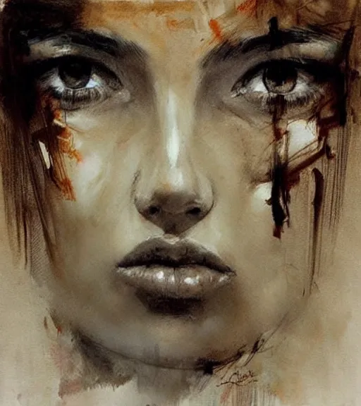 Prompt: portrait of a young cute beautiful short female with brown hair and big brown eyes artwork by Guy Denning, Ross Tran