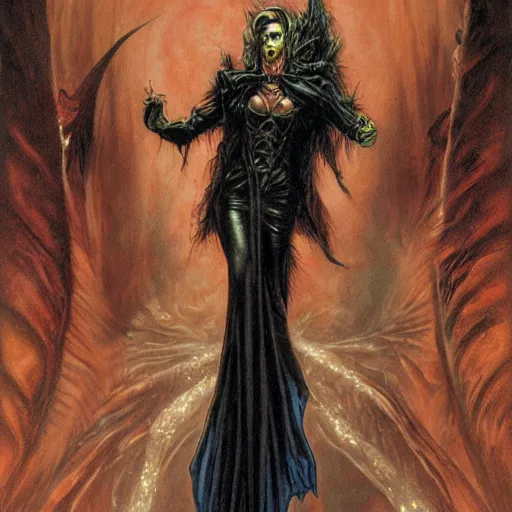 Image similar to vampire roommate, by gerald brom, donato giancola, and berthold woltze.