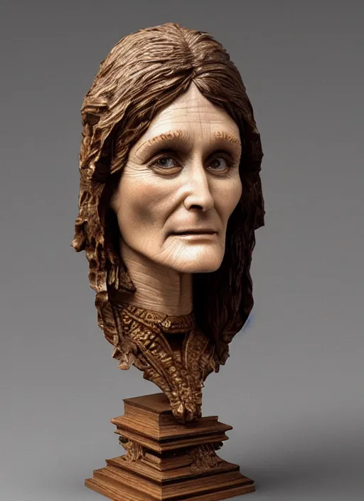 Prompt: high intricate bust of an margot kidder [ 1 9 7 0 ] carved from wood in baroque style, studio light, maria panfilova, andrea savchenko, mike kime, ludovic plouffe, qi sheng luo, oliver cook, trending on artstation