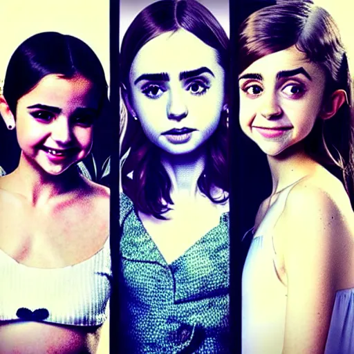 Image similar to beautiful portrait of a combination of tanya reynolds, lily collins, isabela moner, zoe kazan, natalia dyer