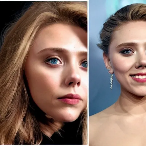 Image similar to elizabeth olsen mixed with scarlett johansson