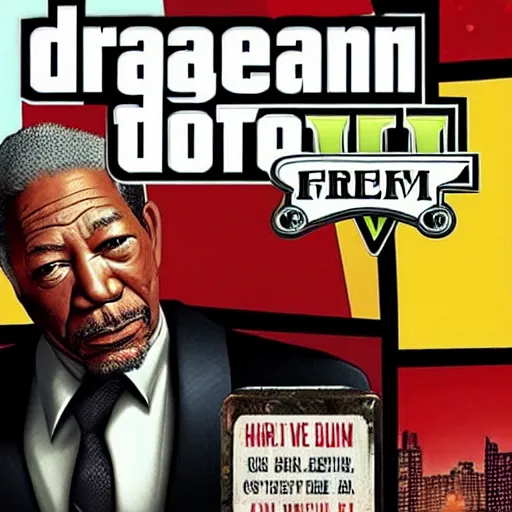 Image similar to !dream Gangster Morgan Freeman in GTA V Cover art