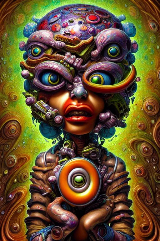 Prompt: hyper - maximalist overdetailed painting by naoto hattori. artstation. deviantart. cgsociety. inspired by beastwreckstuff and jimbo phillips. fantasy infused lowbrow style. hyperdetailed high resolution render by binx. ly in discodiffusion. dreamlike polished render by machine. delusions. sharp focus.