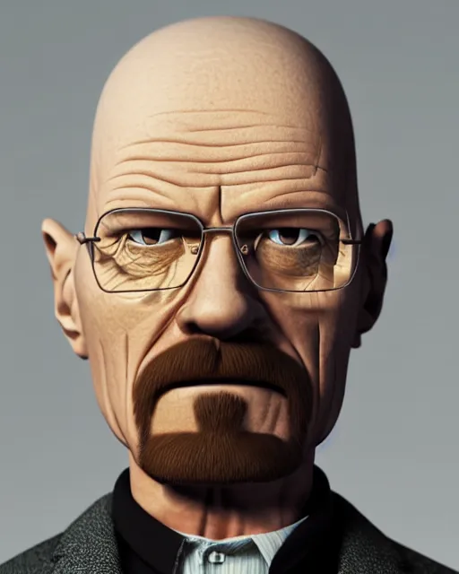 Prompt: a portrait of Walter White as a pixar character, highly detailed, octane render