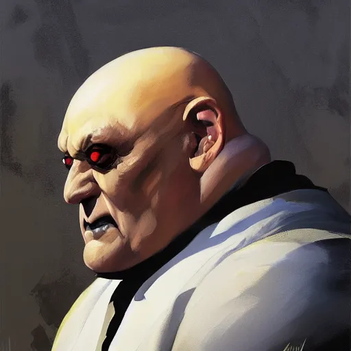 Image similar to greg manchess portrait painting of armored uncle fester from addams family as overwatch character, medium shot, asymmetrical, profile picture, organic painting, sunny day, matte painting, bold shapes, hard edges, street art, trending on artstation, by huang guangjian and gil elvgren and brom