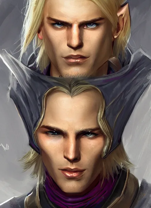 Image similar to male priest blonde parted hair healer, dndbeyond, bright, colourful, realistic, dnd character portrait, full body, pathfinder, pinterest, art by ralph horsley, dnd, rpg, lotr game design fanart by concept art, behance hd, artstation, deviantart, global illumination radiating a glowing aura global illumination ray tracing hdr render in unreal engine 5