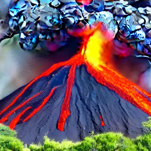 Prompt: a volcanic implostion