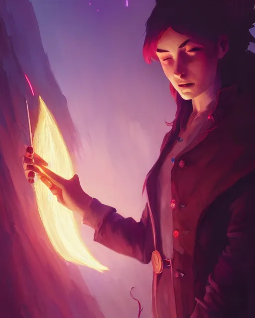 Image similar to highly detailed vfx portrait of a mage casting a blood spell, unreal engine, greg rutkowski, loish, rhads, beeple, makoto shinkai and lois van baarle, ilya kuvshinov, rossdraws, tom bagshaw, alphonse mucha, global illumination, detailed and intricate environment