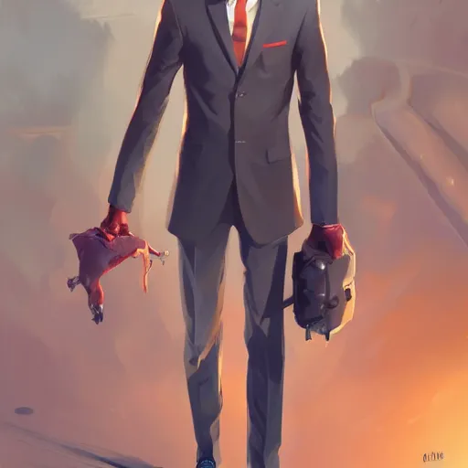 Image similar to mind ant with a suit, behance hd artstation by jesper ejsing by rhads, makoto shinkai and lois van baarle, ilya kuvshinov, ossdraws