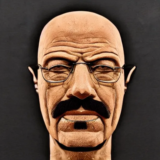 Image similar to anient egyptian death mask of walter white