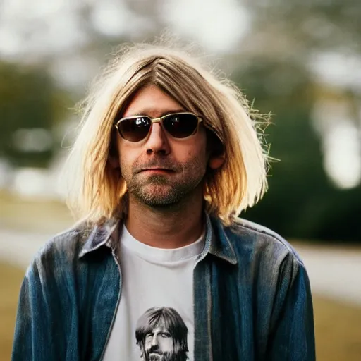 Image similar to dslr photo portrait still of kurt cobain in 2 0 2 2, 8 5 mm, f 1. 8