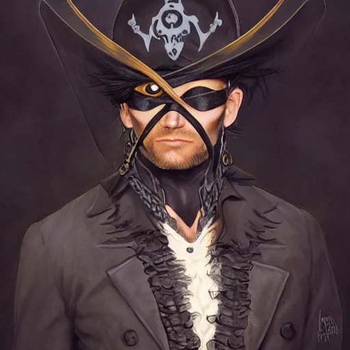 Image similar to portrait, male humanoid black cat, eye patch on one eye, black fur, pirate, doctor, pirate clothes, d & d, fantasy, intricate, elegant, highly detailed, digital painting, artstation, concept art, matte, sharp focus, illustration, art by artgerm and greg rutkowski and alphonse mucha