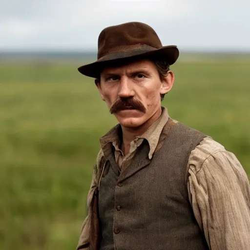 Prompt: Tom Holland plays Daniel Plainview in There Will be Blood