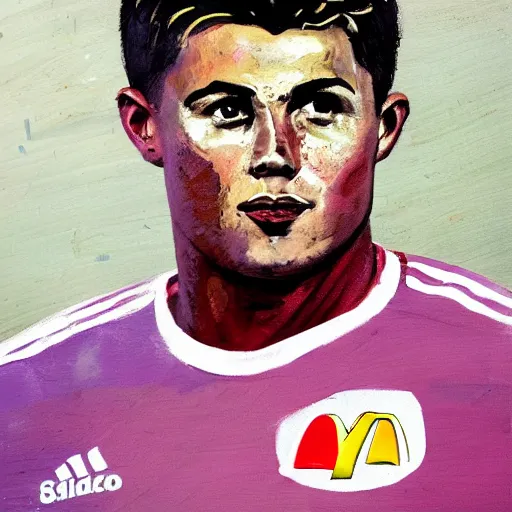 Prompt: portrait of ronaldo mcdonalds, footballer