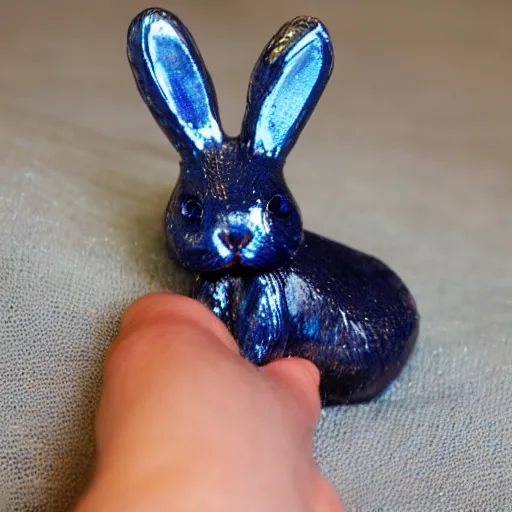 Prompt: adorable sapphire bunny creature