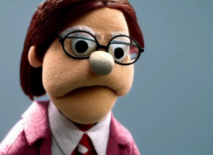 Image similar to film still of Dwight Schrute as a muppet from The Office, 4k