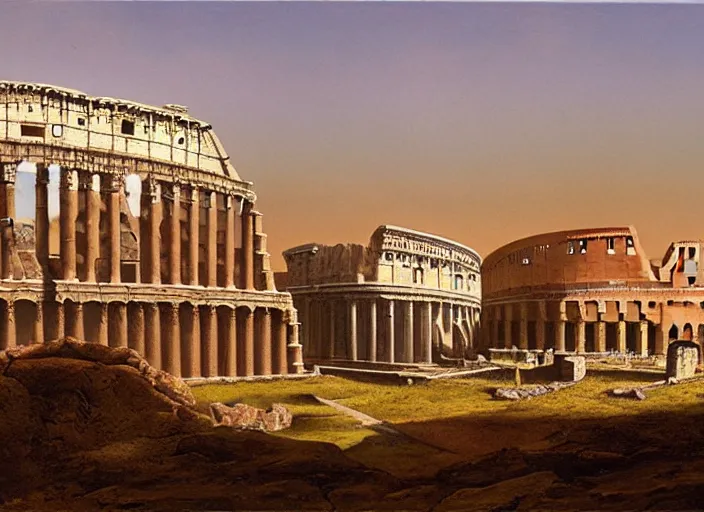 Image similar to ancient rome, matte painting, peter elson