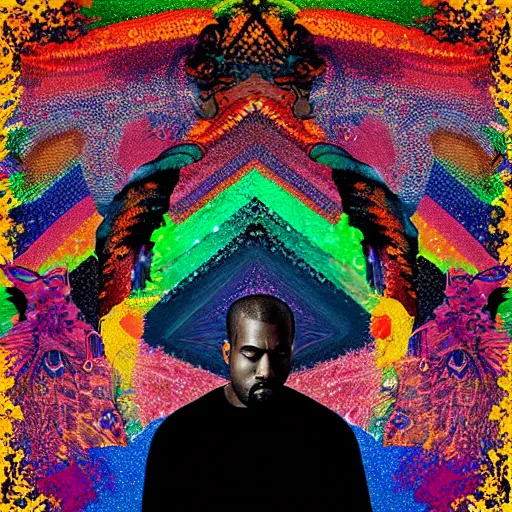 Image similar to kanye west donda album cover, beautiful, coherent, colorful