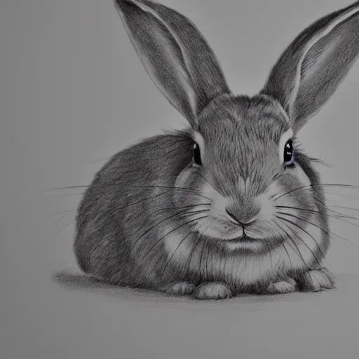 Prompt: drawing of a bunny with green eyes photorealistic