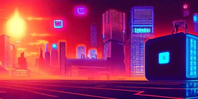 Image similar to large glowing cubes floating in the middle of a cyberpunk tokyo 2 0 9 9 city, in the art style of dan mumford and marc simonetii, atmospheric lighting, intricate, volumetric lighting, beautiful, sharp focus, ultra detailed