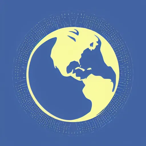 Prompt: a vector art logo of a bird flying around the earth