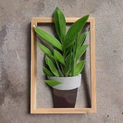 Image similar to frame mady by plants for instagram