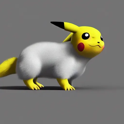 Image similar to if Pikachu were a real animal, photorealistic