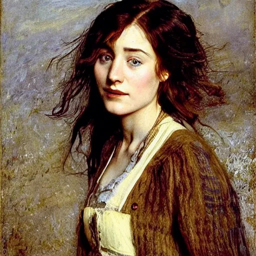 Prompt: a true-to-life portrait of Saoirse Ronan painted by John Everett Millais, Saoirse Ronan actress,