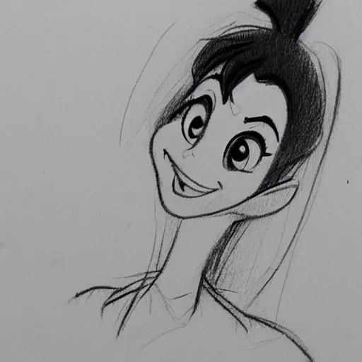 Image similar to milt kahl pencil sketch of victoria justice disney style