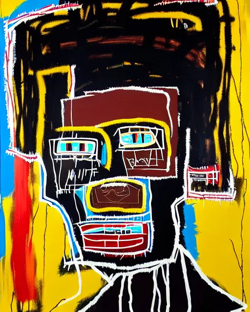 Image similar to A extremely highly detailed majestic hi-res beautiful immaculate head and shoulders award winning painting masterpiece of the face of a strong black african man by Jean-Michel Basquiat, 8k, high textures, hyper sharp, insanely detailed and intricate, super detailed, 8k HDR high quality