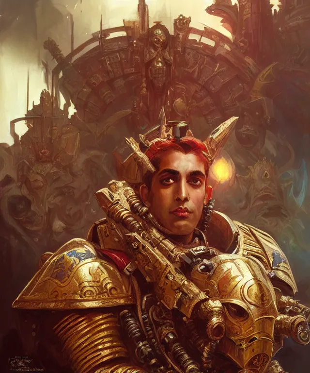 Rishi Sunak as Warhammer 40k Emperor, portrait, | Stable Diffusion ...