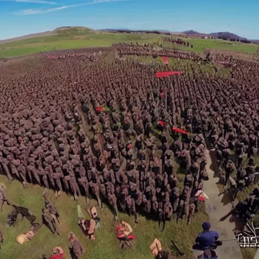 Prompt: gopro view of the battle of bannockburn