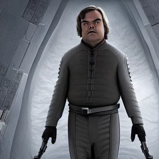 Image similar to jack black in the movie oblivion, highly detailed, 8 k