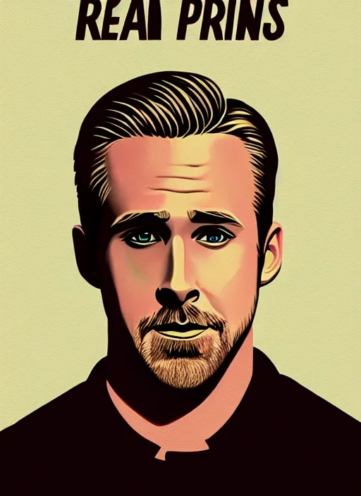 Image similar to twin peaks movie poster art, portrait of ryan gosling, from scene from twin peaks, clean, simple illustration, nostalgic, domestic, highly detailed, digital painting, artstation, concept art, smooth, sharp focus, illustration, artgerm, donato giancola, joseph christian leyendecker, wlop