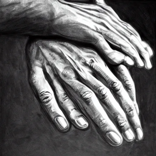 Prompt: detailed study of a human hand